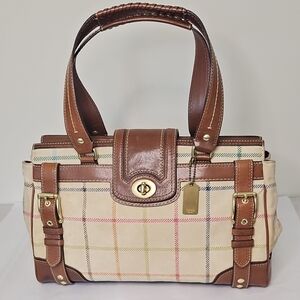 Coach 2010 Released Plaid Leather Handbag
